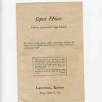 Liberty Memorial High School Open House Pamphlet, 1929.